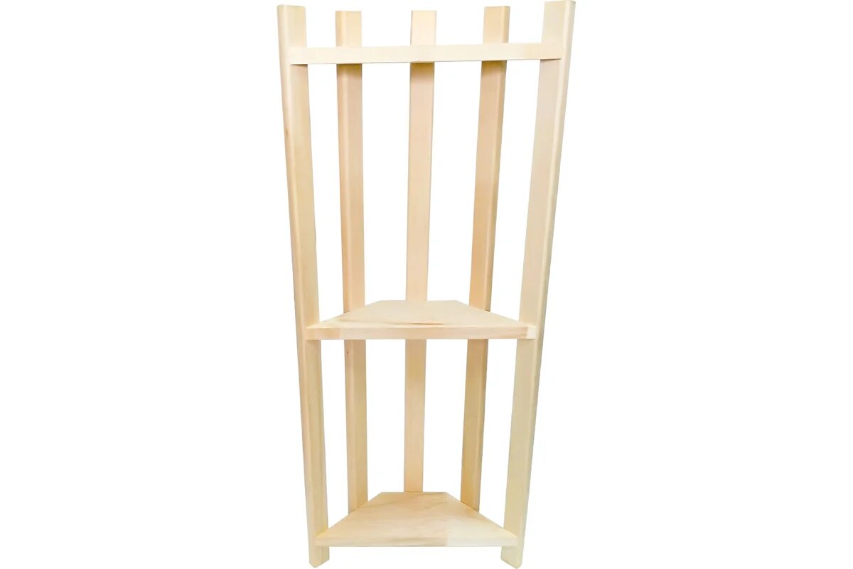 Бацькина баня Полка угловая 3-х ярусная 75x30x12 см 30399