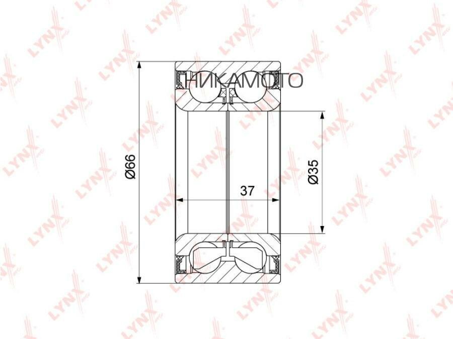 LYNXAUTO WB1375 Подшипник ступицы VW POLO 94-01 / GOLF II -91 / JETTA II -91