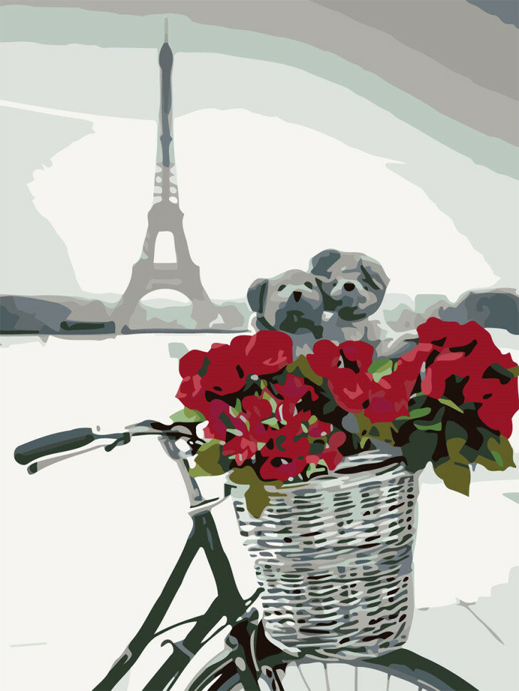 Картина по номерам "Пара собак в Париже" — фото 1