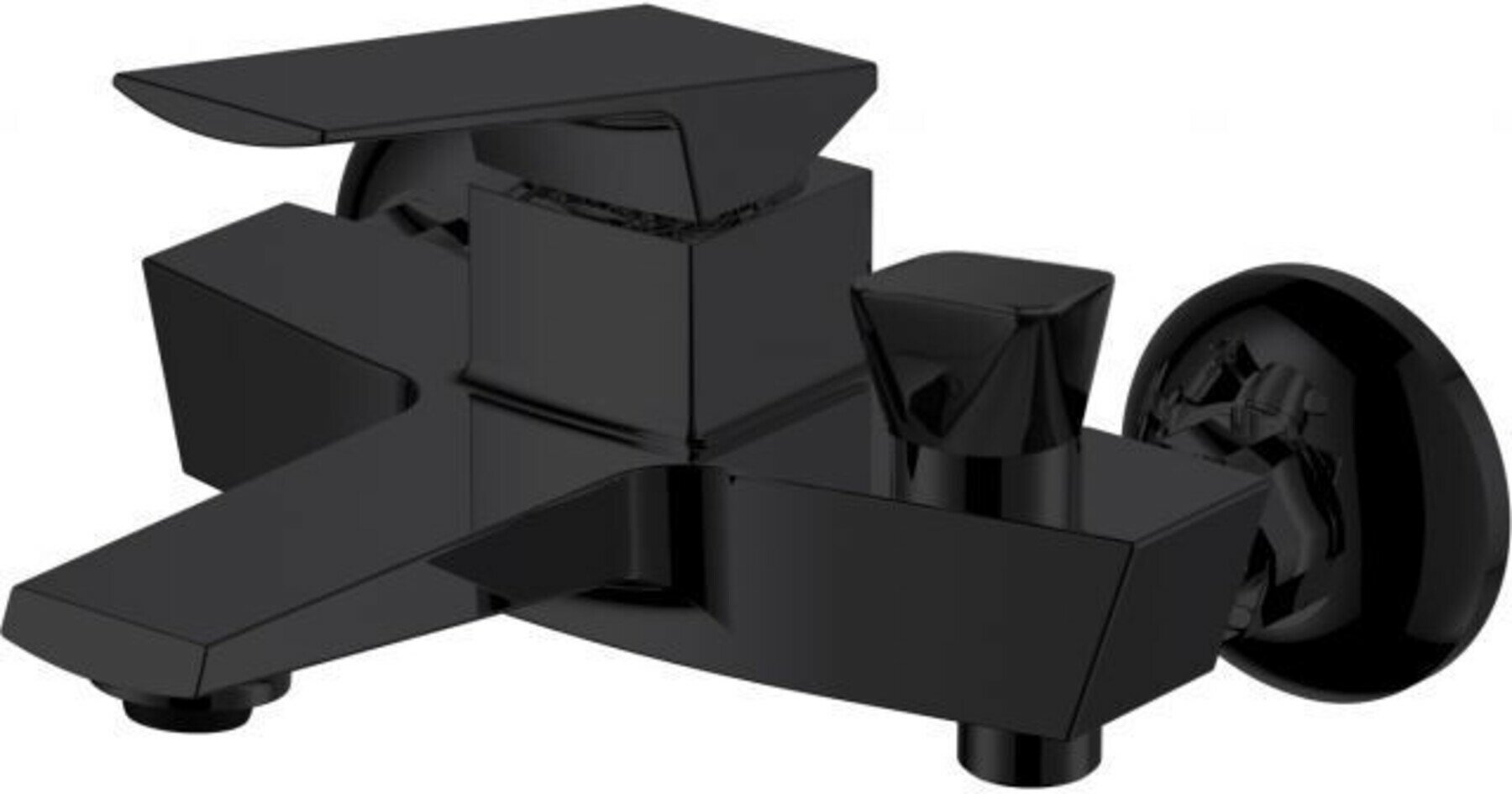 Смеситель для ванны A-FIVE Lily черный с коротким монолитным изливом (А5-1232) — фото 1