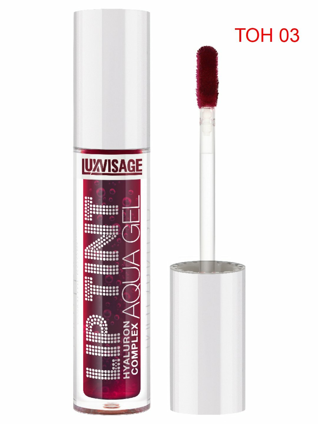 Тинт для губ Lip Tint Aqua Gel Hyaluron Complex, с гиалуроновым комплексом, тон 03, LUXVISAGE — фото 1