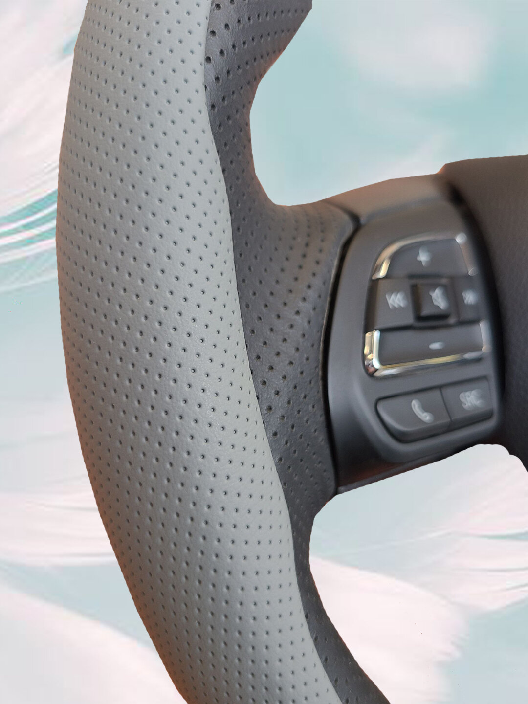 Чехол на руль автомобиля, материал алькантара, универсальный — фото 1