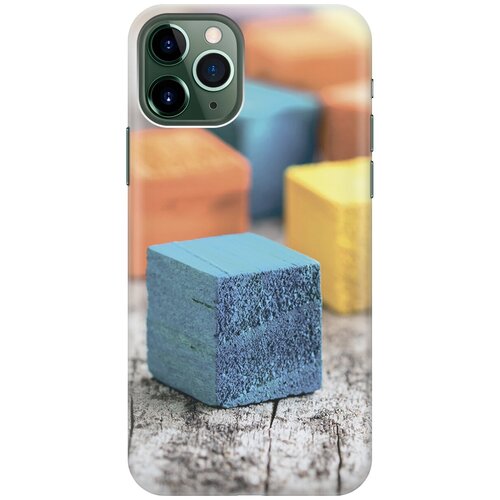 фото Силиконовый чехол на apple iphone 11 pro max / эпл айфон 11 про макс с принтом "разноцветные бруски gosso