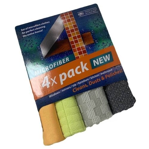 Комплект салфеток NANO SLICED Люкс Pro, 4 шт, Ребристая Pro, скребок