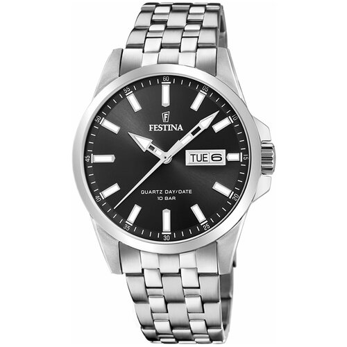 Наручные часы FESTINA Classics, серебряный, черный наручные часы festina classics серебряный