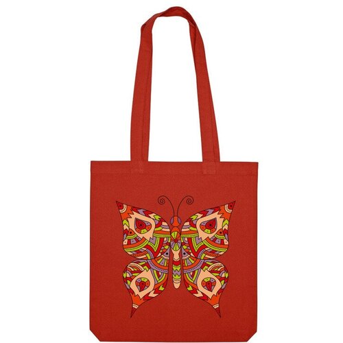 Сумка шоппер Us Basic, красный сумка оранжевая бабочка белый