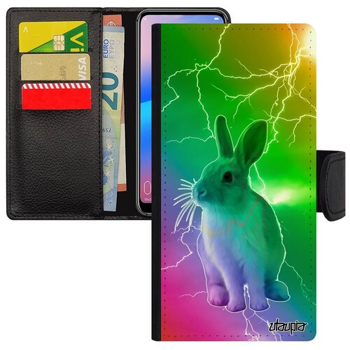 фото Стильный чехол-книжка для // huawei p20 pro // "кролик" шиншилла трус, utaupia, фуксия