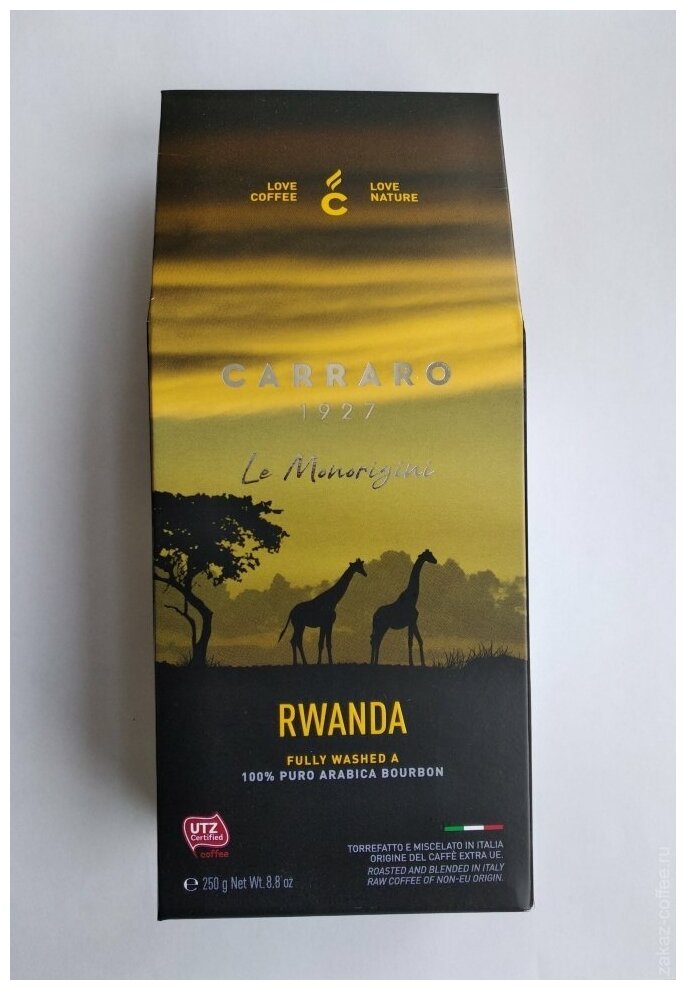 Кофе молотый Carraro Rwanda (Руанда), в/у, 250г - фотография № 2