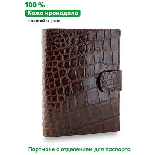 фото Кошелек с отделением для паспорта из натуральной кожи крокодила exotic leather