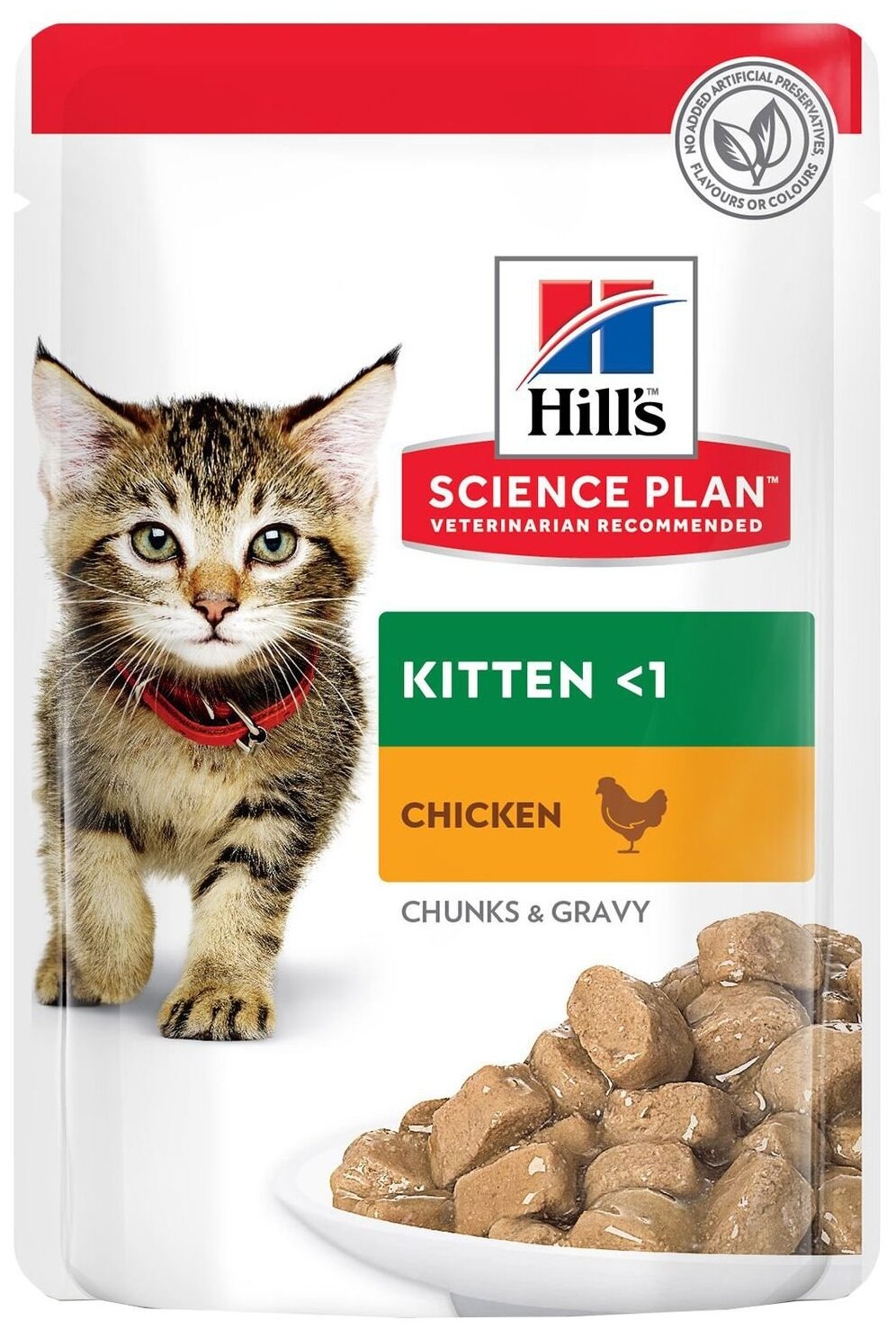 Влажный корм для котят Hill's Science Plan для здорового роста и развития с курицей (кусочки в соусе)