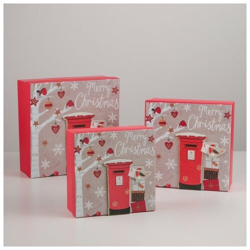 фото Набор коробок 3в1 28*28*11/24*24*10/21*21*9 см 4384978 сима-ленд