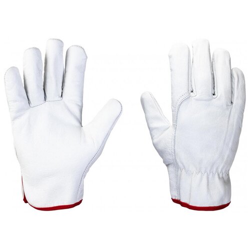 Перчатки кожаные рабочие JetaSafety JLE421-10 цв. белый р. XL перчатки рабочие jetasafety jle305 кожаные черные белые размер 9 l 1420360