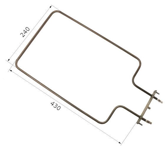 Тэн для духовки 800W 230V верхний П-обр (Лысьва) 430х240 мм