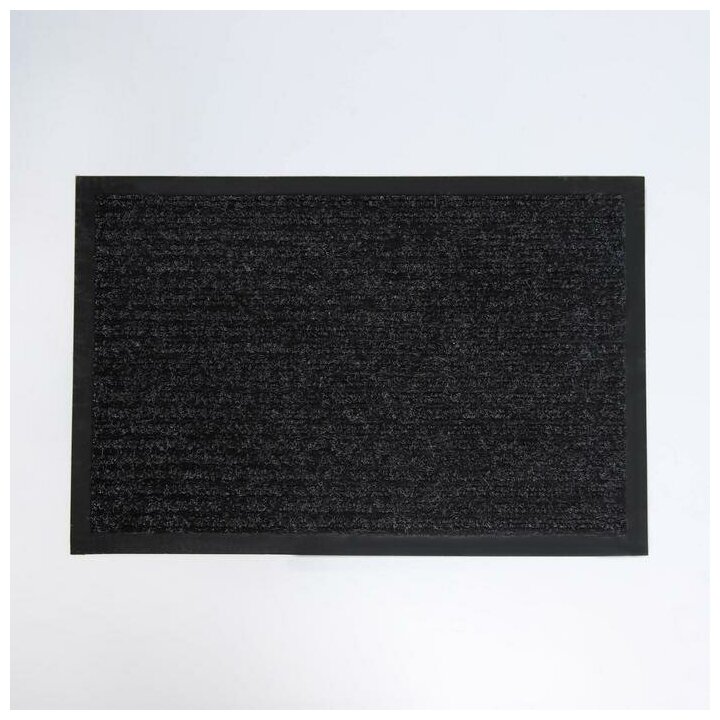 Коврик влаговпитывающий придверный с окантовкой Доляна «Стандарт», 40×60 см, цвет чёрный - фотография № 3