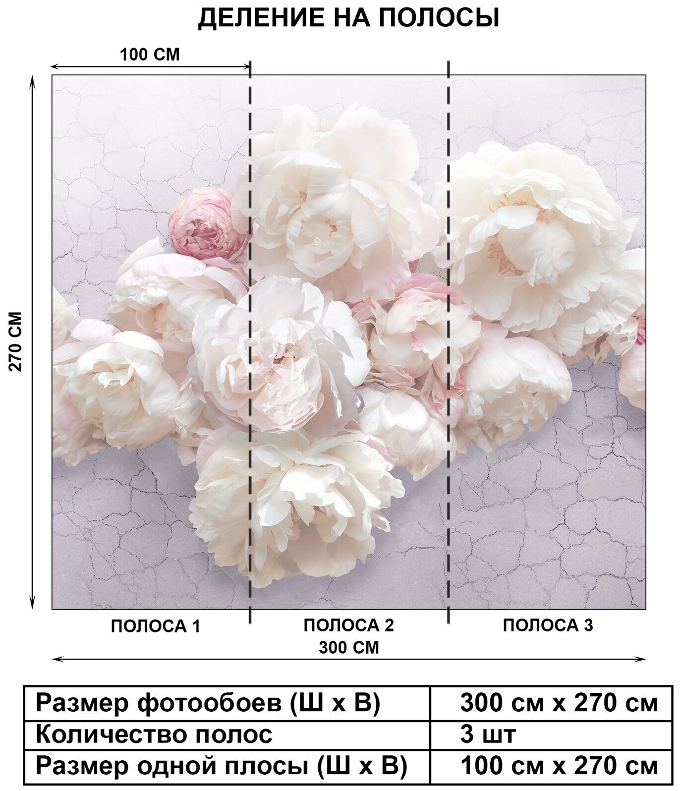 Фотообои флизелиновые Hit Wall Нежные пионы на сиреневой штукатурке 300х270 на стену - фотография № 3