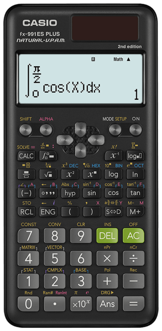 Калькулятор Casio инженерный, 417 функций, двойное питание, 162х80 мм, сертифицирован для ЕГЭ (FX-991ESPLUS-SB)