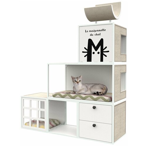Модульный комплекс с когтеточкой, лежанкой и ящиком для хранения Maisonnette 