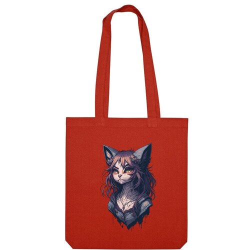 Сумка шоппер Us Basic, красный сумка ретро девушка кошка серый