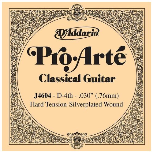 D'Addario J4604 Pro-Arte Отдельная 4-ая струна для классической гитары, нейлон, сильное натяжение*** 545j ht classic отдельная 5 я струна для классической гитары сильное натяжение savarez