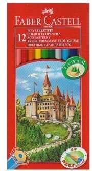 Карандаши цветные Faber-Castell "Замок", 12цв, заточен, картон, европодвес
