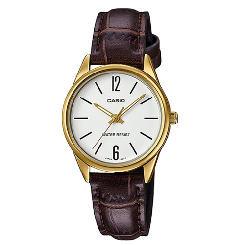 Наручные часы CASIO Collection LTP-V005GL-7B, белый, коричневый наручные часы casio collection ltp v005gl 7a коричневый золотой