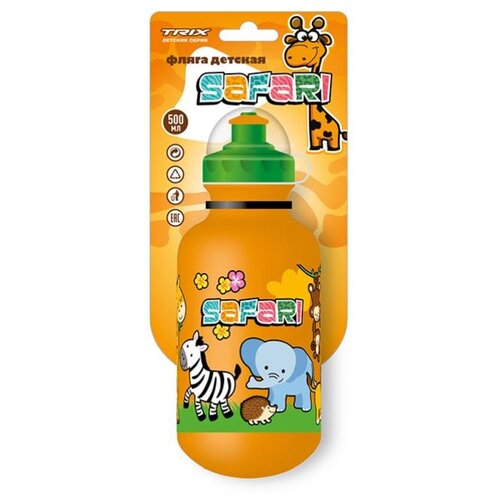 фляга trix champion детская 500ml защитная крышка ldpe прозрачный Фляга TRIX Safari, 500 мл, оранжевый