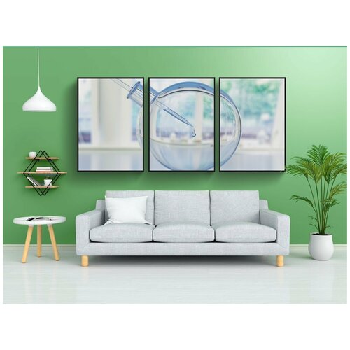 фото Набор модулных постеров для интерьера "научные исследования, биологические тесты, в лаборатории" 60x90 см. в тубусе, без рамки lotsprints