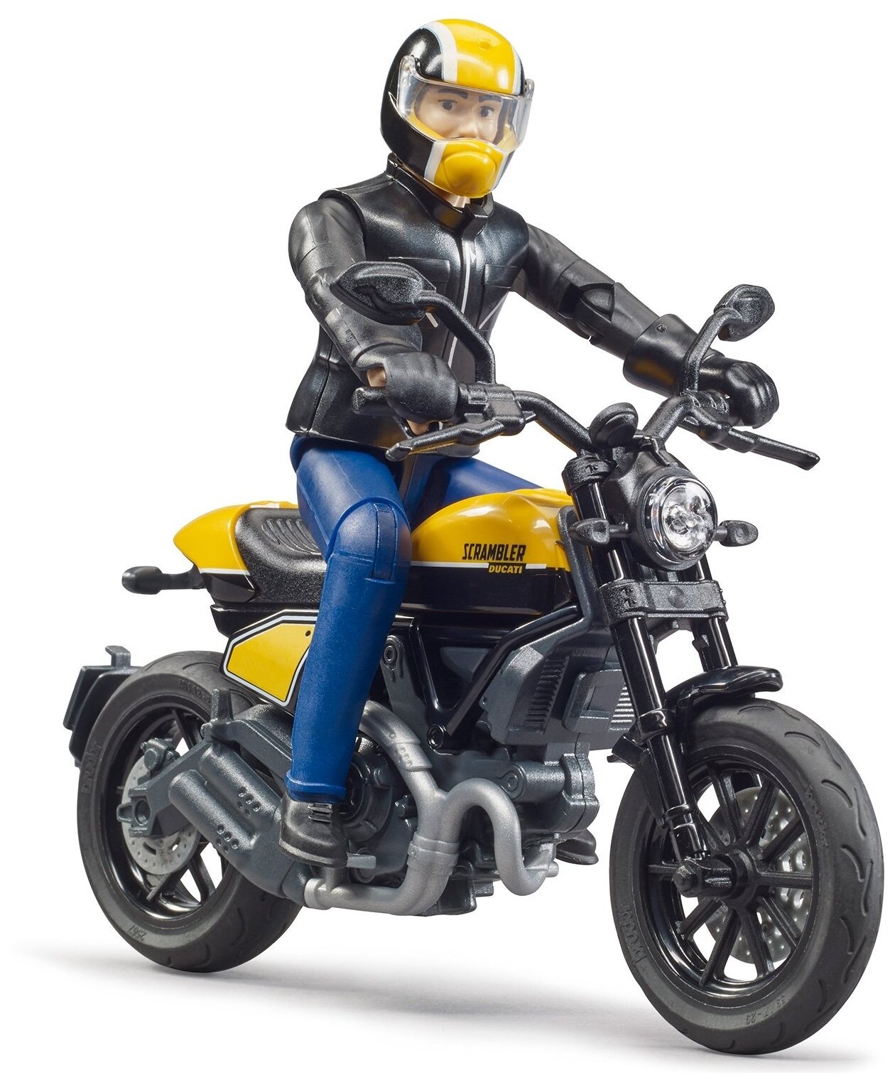 Bruder Мотоцикл жёлтый Scrambler Ducati с мотоциклистом - фото №11