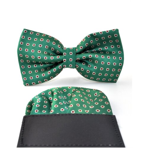 фото Комплект бабочка и фальш платок зеленый в горошек 2beman