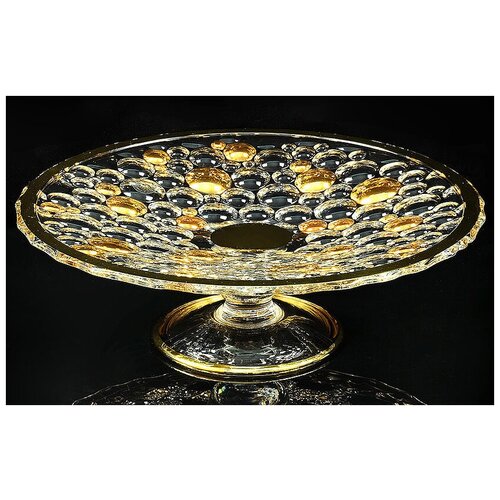 Блюдо на ножке Золотые круги Диаметр: 35 см Same Decorazione