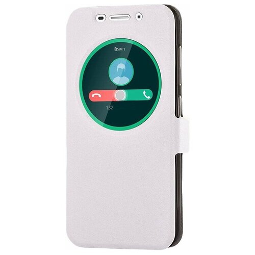 фото Чехол-книжка mypads для asus zenfone max zc550kl/ 2 max 5.5/ max 5.5 2016 белый с окошком для входящих вызовов водоотталкивающий
