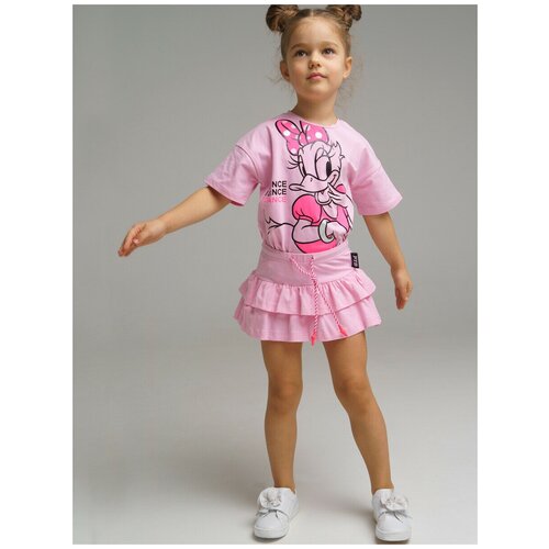 Юбка-шорты playToday, размер 122, розовый юбка шорты playtoday размер 122 фуксия