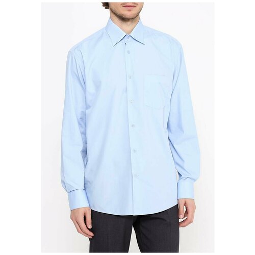 фото Рубашка мужская длинный рукав greg 220/399/nbl, прямой силуэт / сlassic fit, цвет голубой, рост 164-172, размер ворота 44