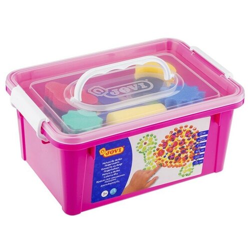 фото Набор красок пальчиковых 6 цветов, 750г, jovi, с аксессуарами, пластиковый контейнер, для малышей