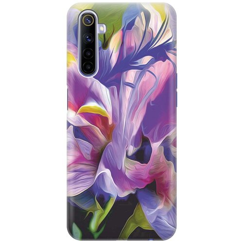 фото Ультратонкий силиконовый чехол-накладка для realme 6 с принтом "цветочная абстракция" gosso