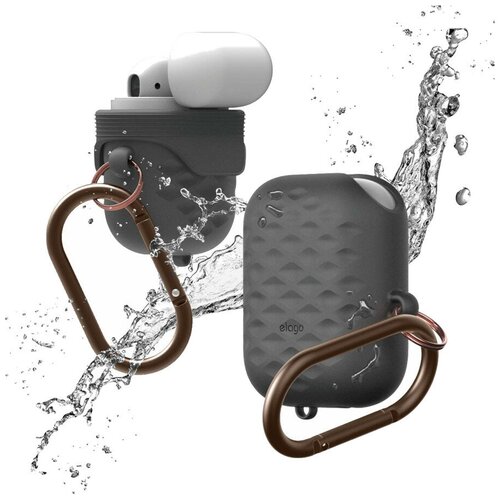 фото Чехол elago waterproof active hang case для airpods серый