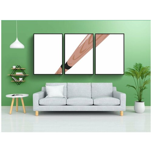 фото Набор модулных постеров для интерьера "основание, мяч, летучая мышь" 60x90 см. в тубусе, без рамки lotsprints