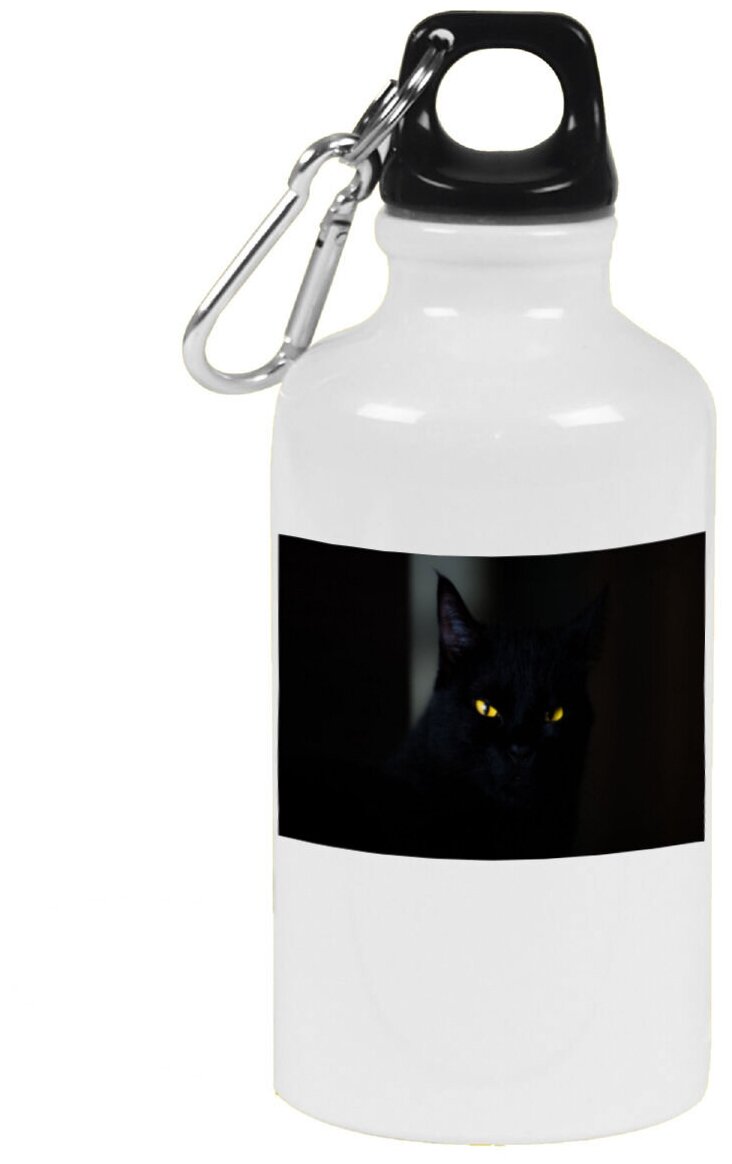 Бутылка с карабином CoolPodarok Кошачий взгляд из темноты