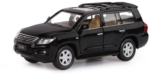 Машинка металлическая 1:32 Lexus LX570, черный, свет, звук, откр. двери и багажник, инерция