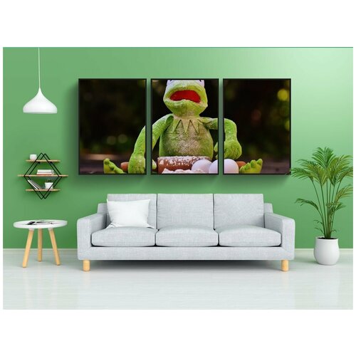 фото Набор модулных постеров для интерьера "кермит, печь, скалкой" 60x90 см. в тубусе, без рамки lotsprints