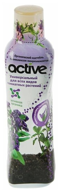 Удобрение органоминеральный коктейль Active Цветочное, для всех комнатных растений, 0,5 л