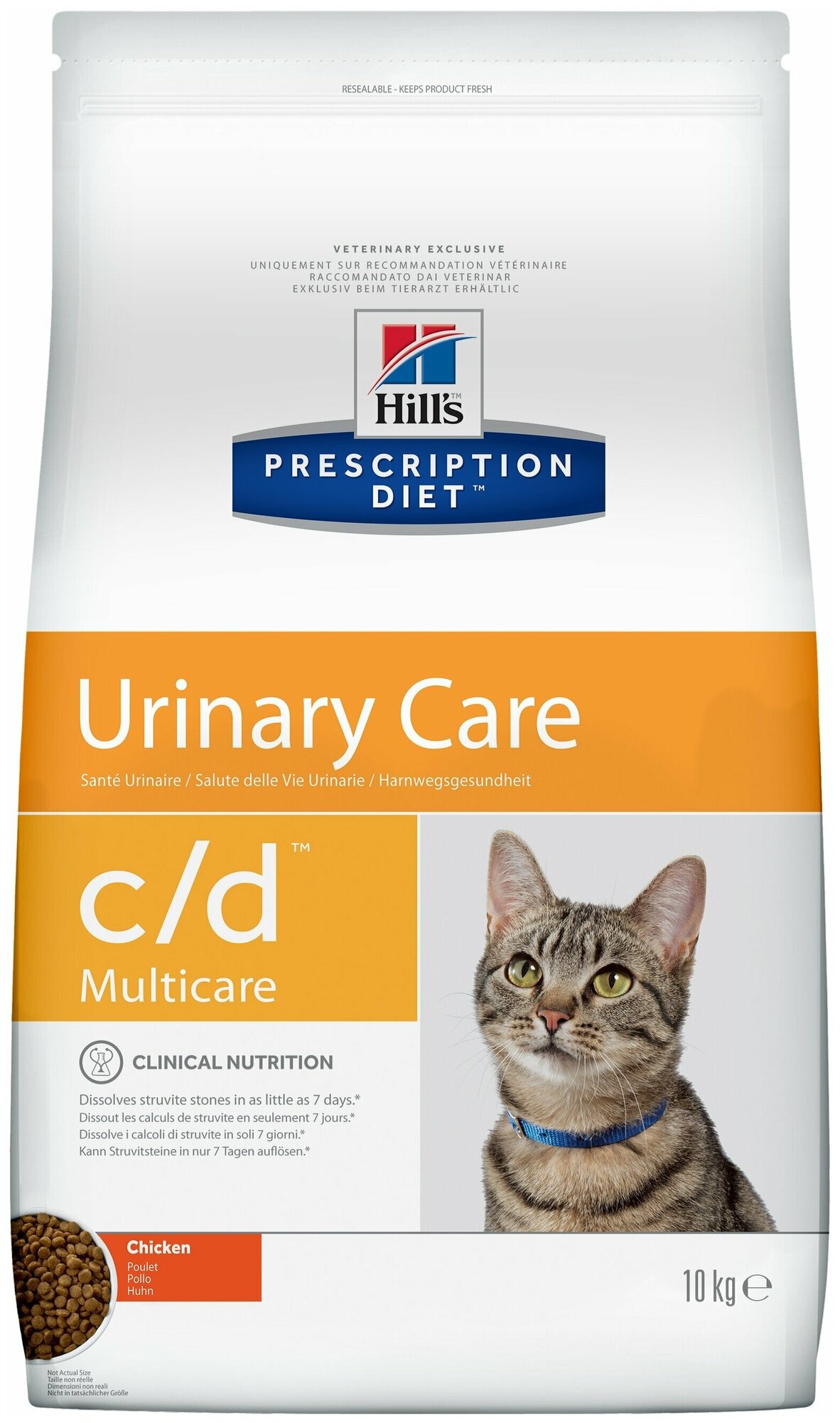 Корм Hill's Prescription Diet c/d Multicare Urinary Care для кошек диета для поддержания здоровья мочевыводящих путей курица, 1.5 кг - фотография № 1