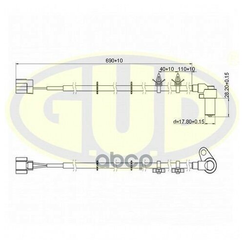 Датчик Abs Задн Mitsubishi Airtrek I Лев G.U.D арт. GABS02604