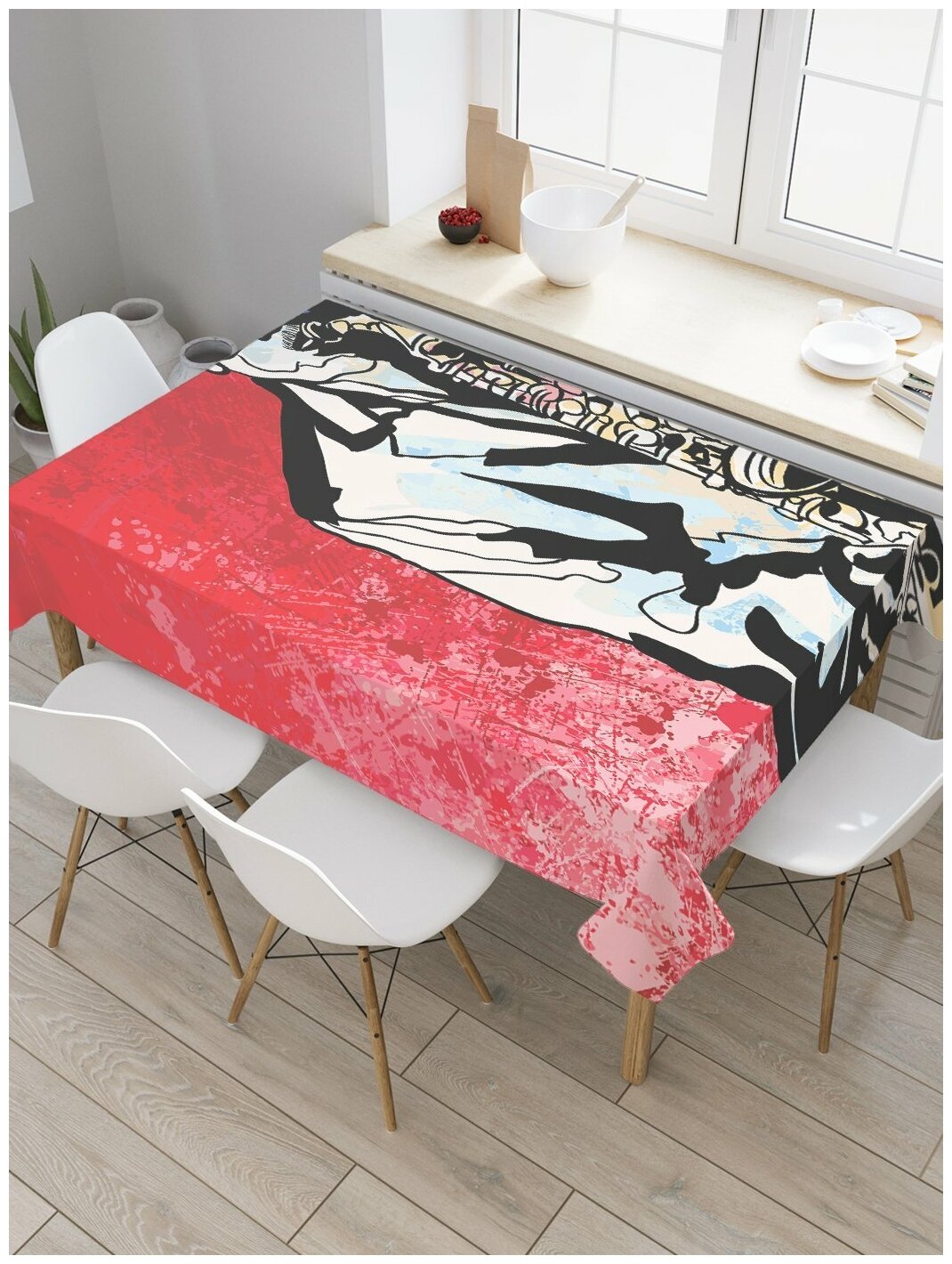 Скатерть прямоугольная JoyArty на кухонный стол "В стиле джаз" из оксфорда, 120x145 см