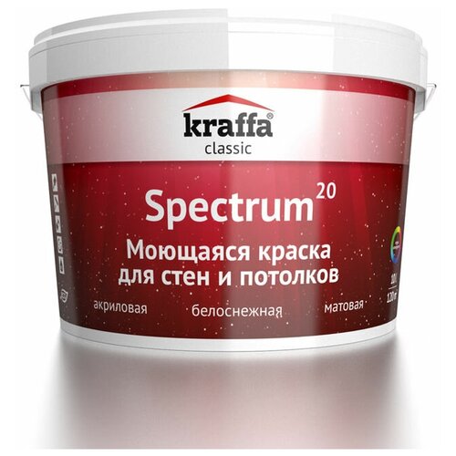 Краска моющаяся для колеровки Kraffa Spectrum20 (Base А), 9 л.