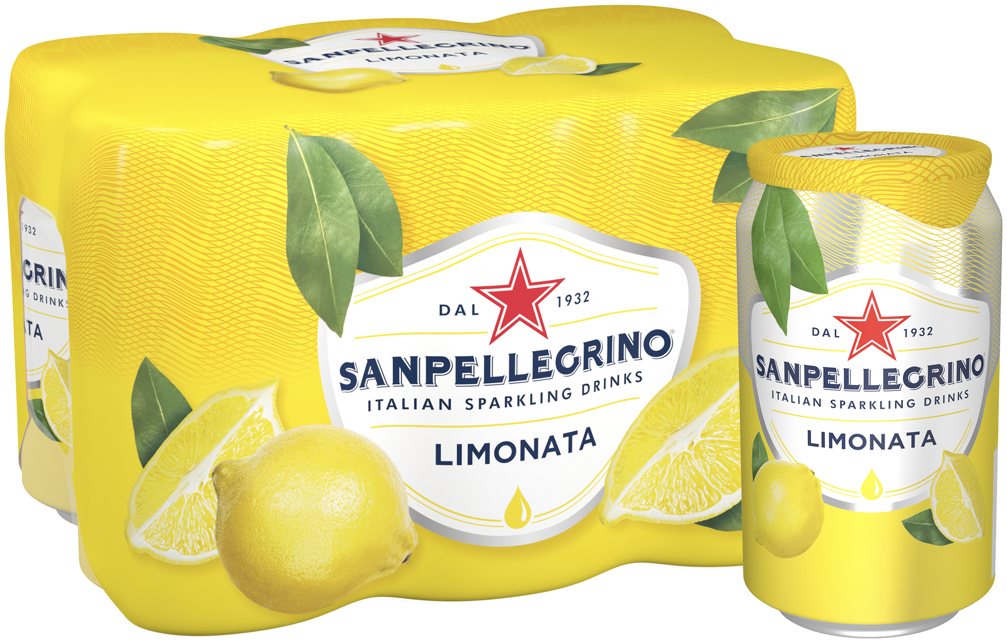 Газированный напиток Sanpellegrino (Сан Пеллегрино) Aranciata Лимон, 6 шт по 0,33 л, ж/б