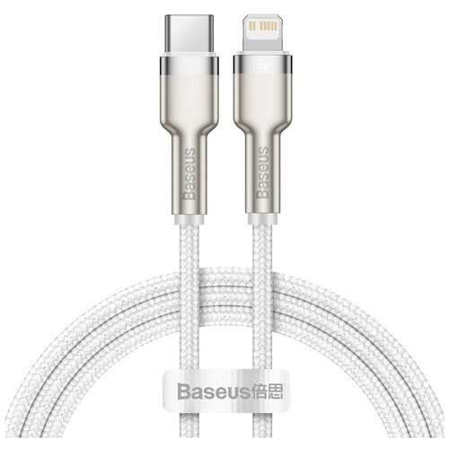 Кабель Baseus Cafule Series Metal Data Cable Type-C to Lightning PD 20W 2m White (CATLJK-B02) кабель baseus cafule series type c lightning pd 20w 2m white catljk b02