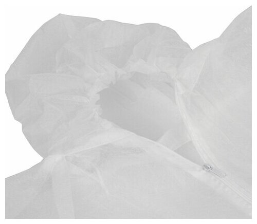 Комбинезон одноразовый с капюшоном Каспер-классик, плотность 30 г/м2, материал спанбонд, размер XL (52-54), белый - фотография № 2