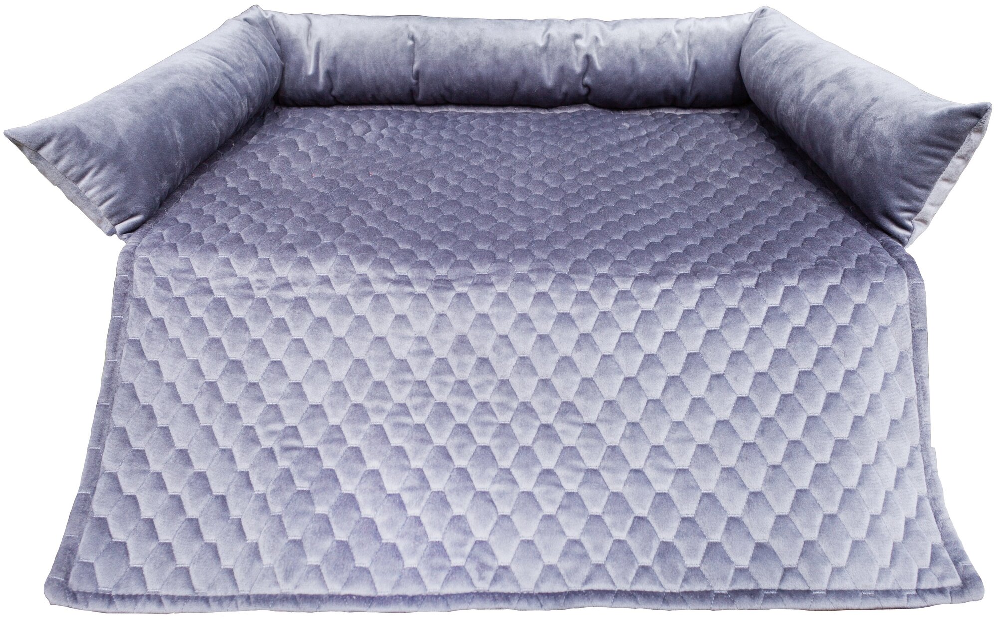 Лежак на мебель для животных "Подстилка с бортиком" , цвет: серый,120*80см