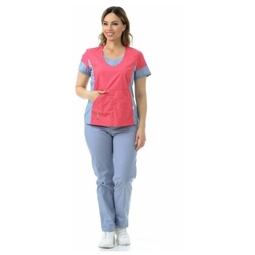 фото Костюм медицинский женский "киса " 124.1.57/2 (42, тиси люкс, цвет роза/серый) medicalwear